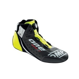OMP Scarpe da pilota ONE EVO X R – Nero / Argento / Giallo fluo