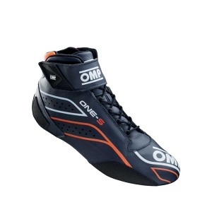 OMP Scarpe da pilota ONE-S – Blu navy / Arancione fluo