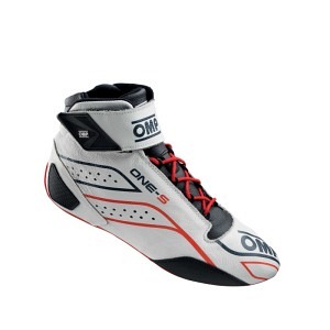 OMP Chaussures de pilote ONE-S – Blanc / Rouge