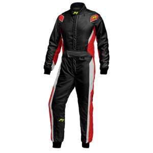 P1 - Racing Suit MID-LAP EVO - Black-Red-Silver
