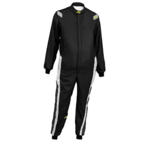 P1 - Racing Suit MID‑GENT EVO- Black-Silver-Anthracite